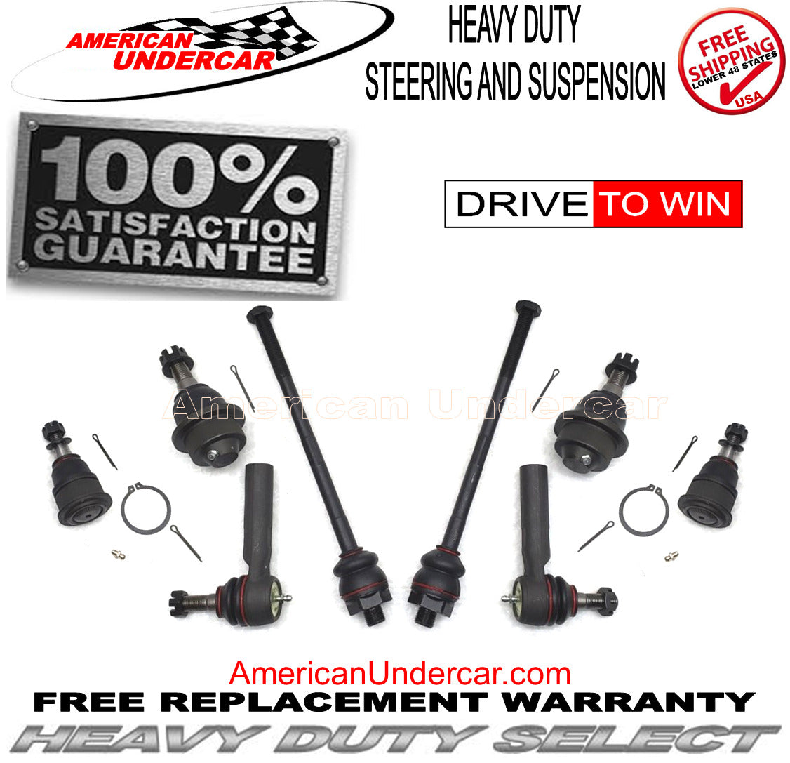 HD Ball Joints and Tie Rod Ends Steering Kit for 2001-2010 Chevrolet, GMC, Hummer 2WD, 4x4