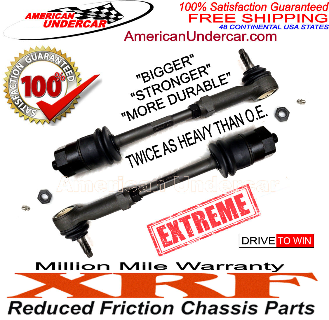 XRF EXTREME DUTY Inner & Outer Tie Rod End Kit for 2001-2010 Chevrolet, GMC 2500HD, 3500HD, 2WD, 4x4