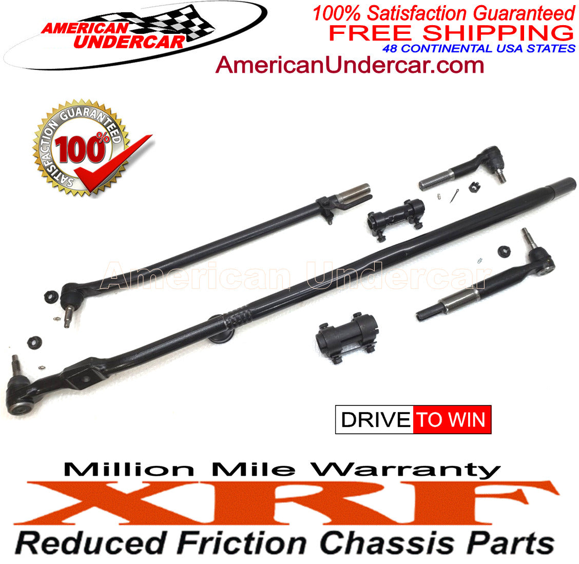 XRF Drag Link Tie Rod T Design Steering Kit for 2009-2012 Dodge Ram 2500, 3500 4x4