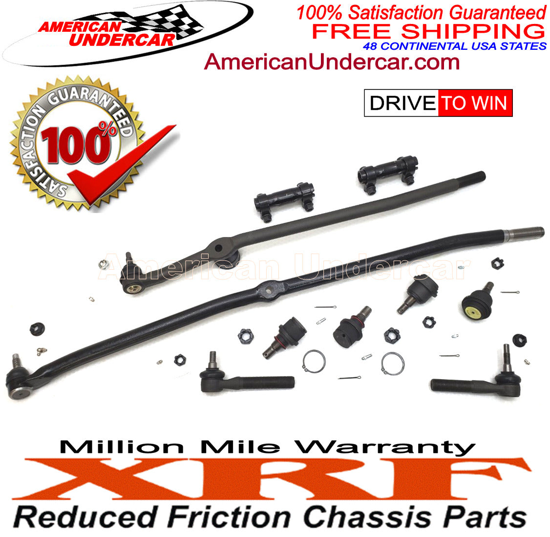 XRF Ball Joint Drag Link Tie Rod Steering Kit for 2000-2002 Dodge Ram 2500, 3500 4x4