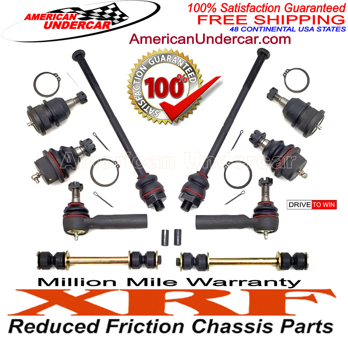 XRF Ball Joint Tie Rod Link Steering Kit for 1999-2007 Cadillac, Chevrolet, GMC, 2WD, 4x4