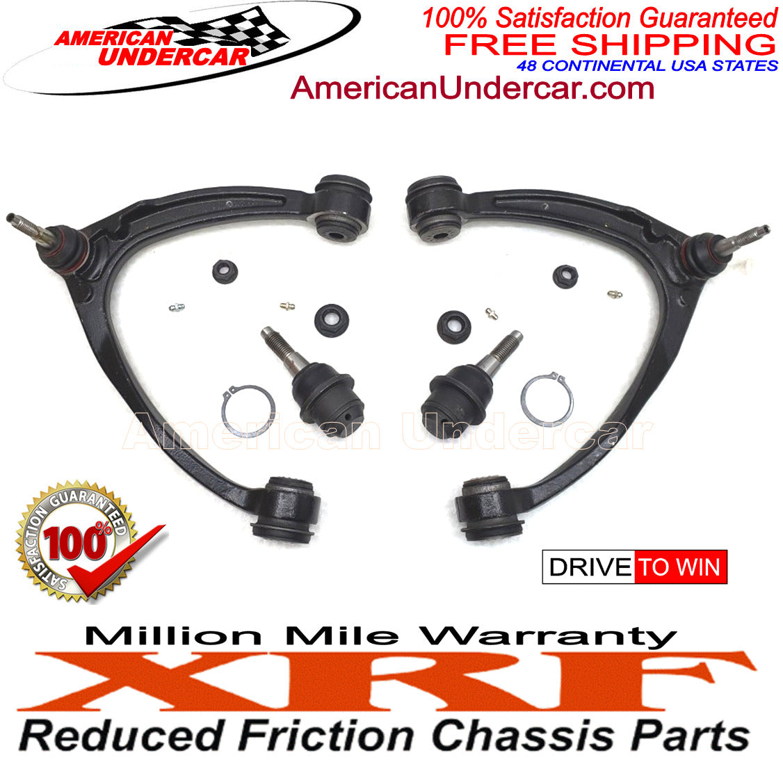 XRF Upper Control Arms Ball Joints & Bushings Kit for 2014-2018 Cadillac, Chevrolet, GMC, 2WD, 4x4