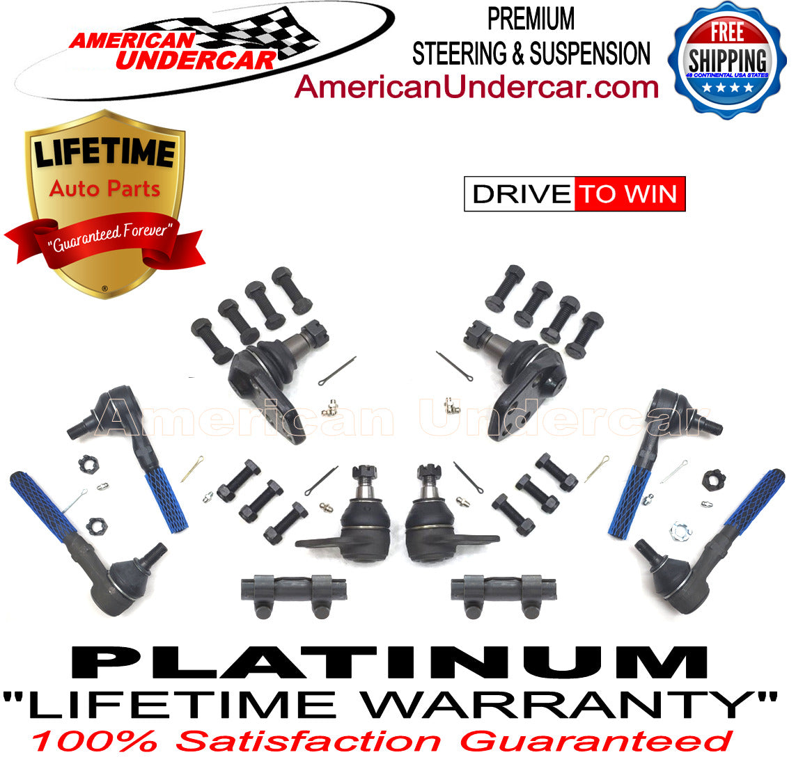 Dodge Ram 2500 3500 2WD 00 - 02 Lifetime Ball Joint Tie Rod Sleeve Steering Kit
