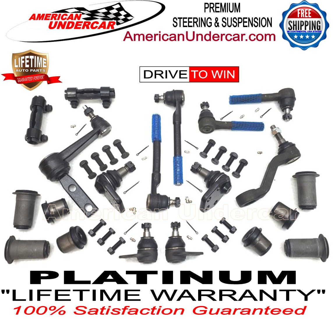 Dodge Ram 2500 3500 2WD 00 - 02 Lifetime Ball Joint Tie Rod Control Arm Bush Kit