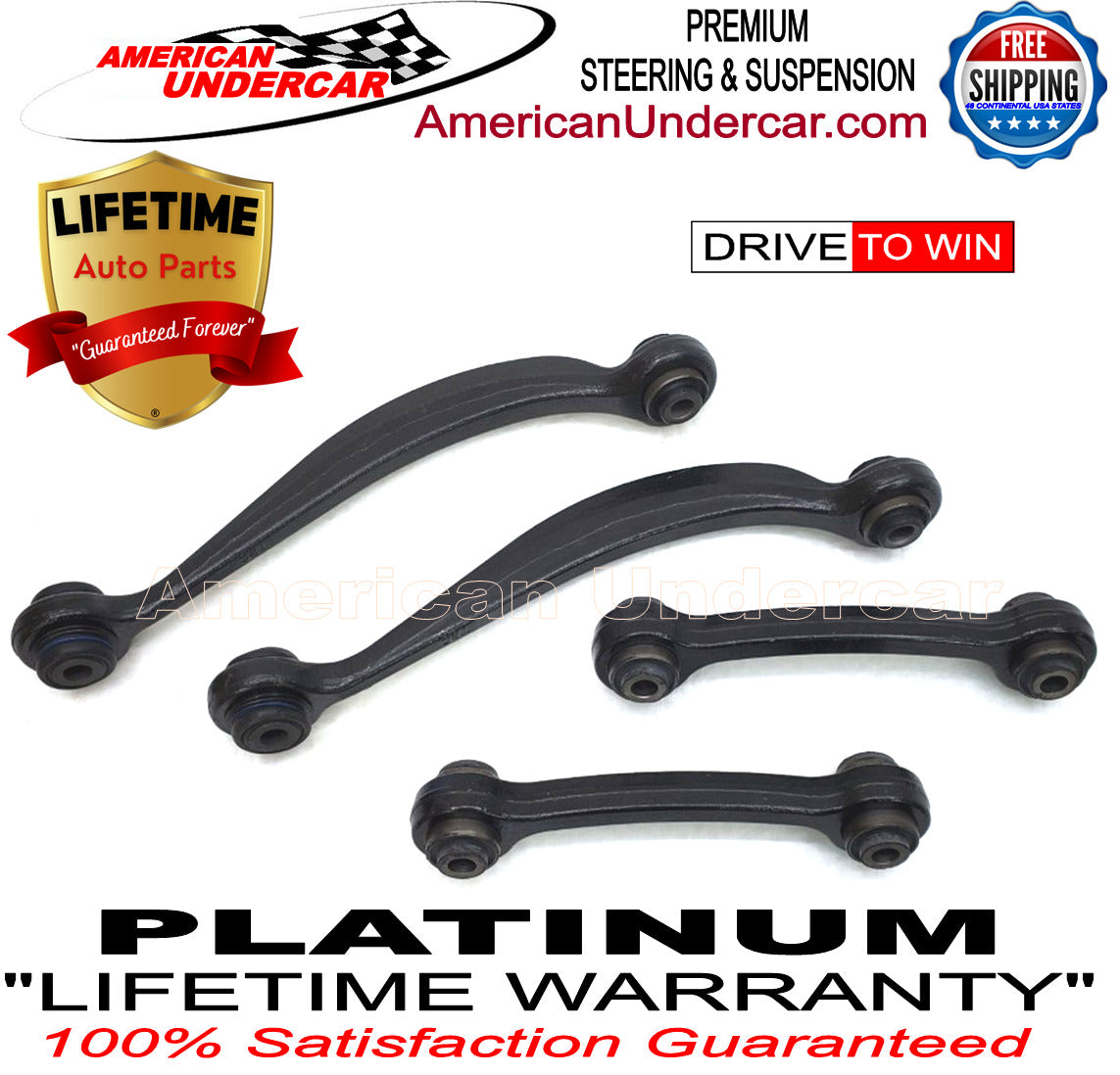 Lifetime Control Arm Link Rear Suspension Kit for 2007-2017 Chevrolet, Buick, GMC, Saturn