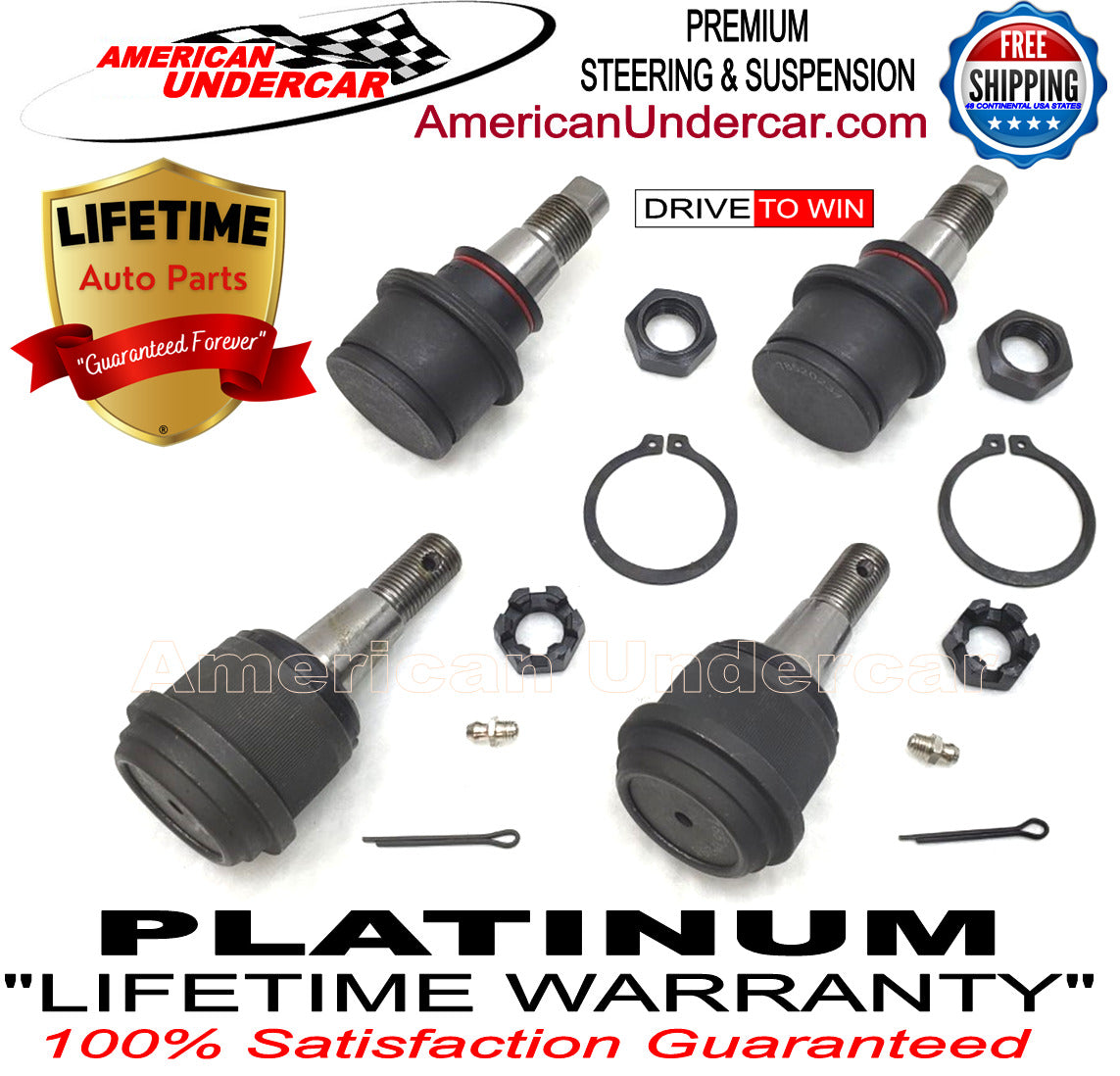 Lifetime Upper & Lower Ball Joint Suspension Kit for 2000-2002 Dodge Ram 2500, 3500 4x4