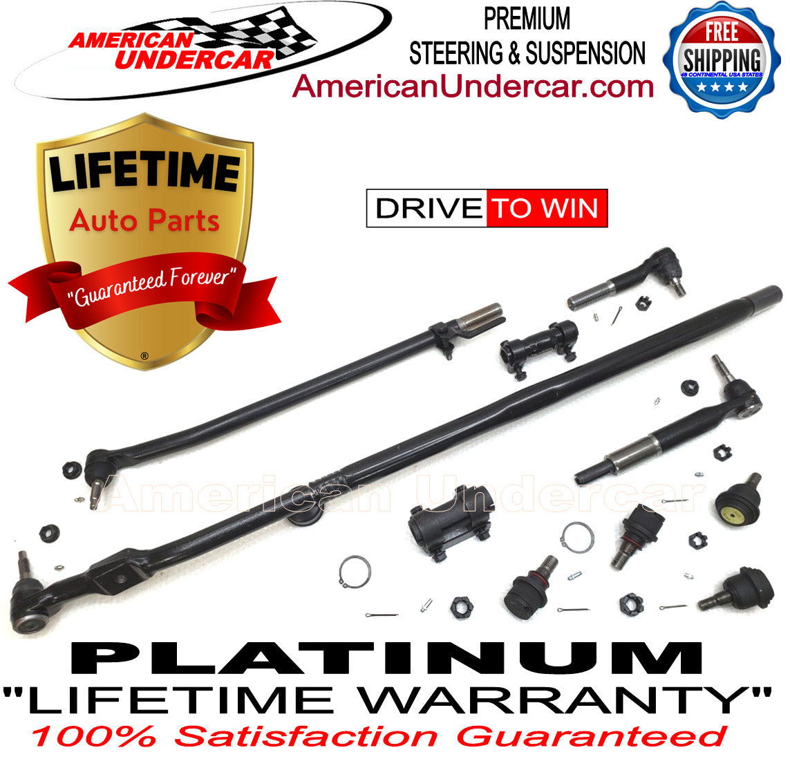 Lifetime New T Design Upgrade Steering Kit for 2009-2013 Dodge Ram 2500, 3500 4x4
