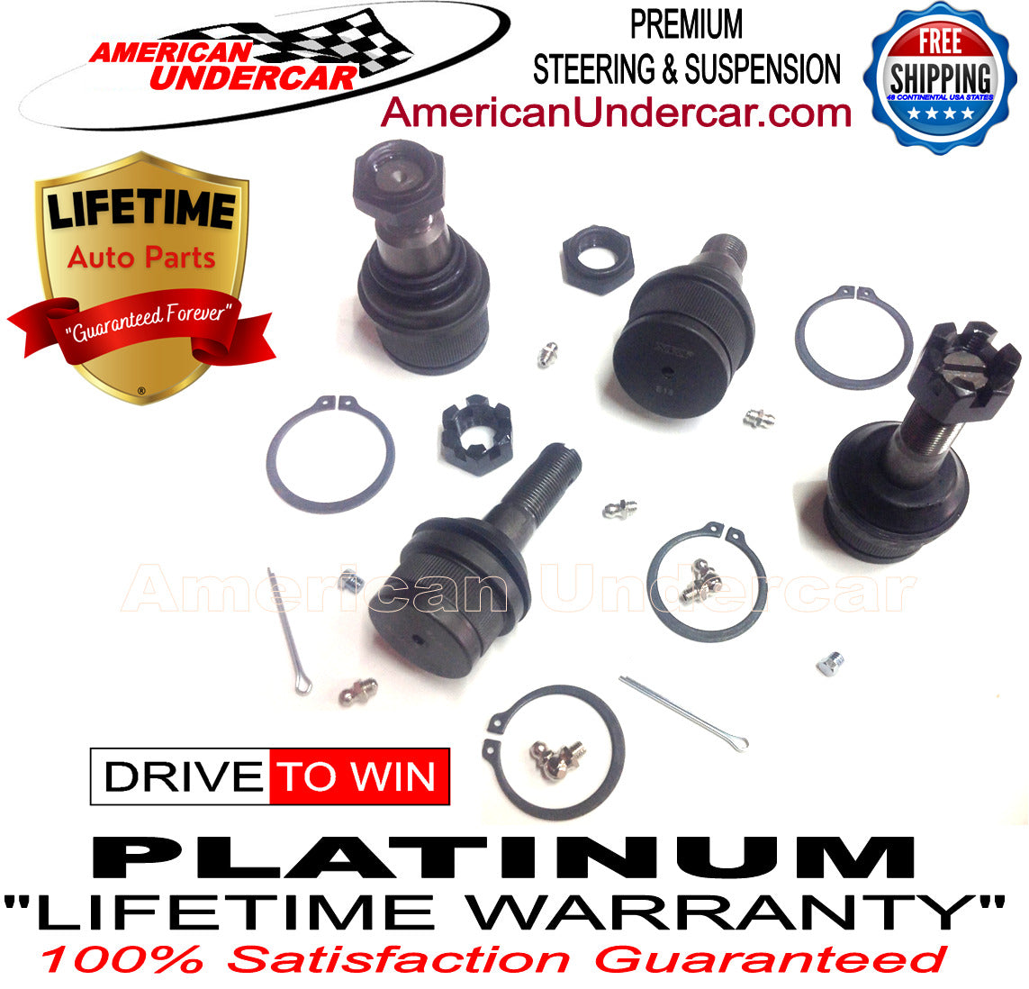 Lifetime Ball Joint Upper & Lower Suspension Kit for 1994-1997 Dodge Ram 2500, 3500 4x4