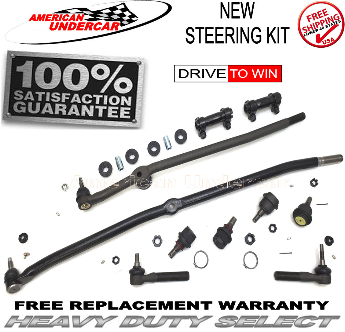 HD Ball Joint Tie Rod Track Bar Bush Steering Kit for 2000-2002 Dodge Ram 2500, 3500 4x4