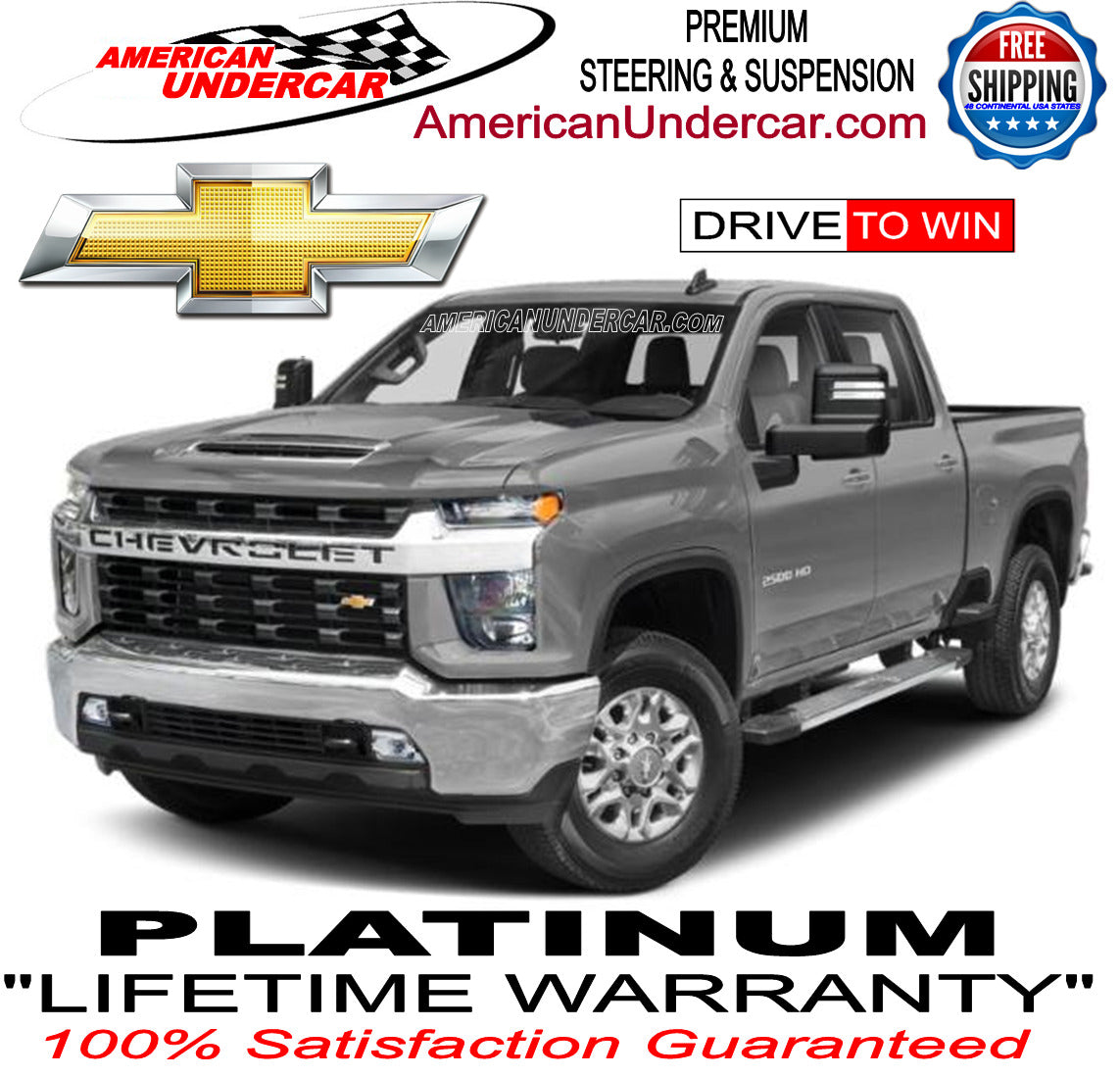 Lifetime Chevy GMC 2500HD 3500HD 01-10 Ball Joints Control Arms and Bushings Kit