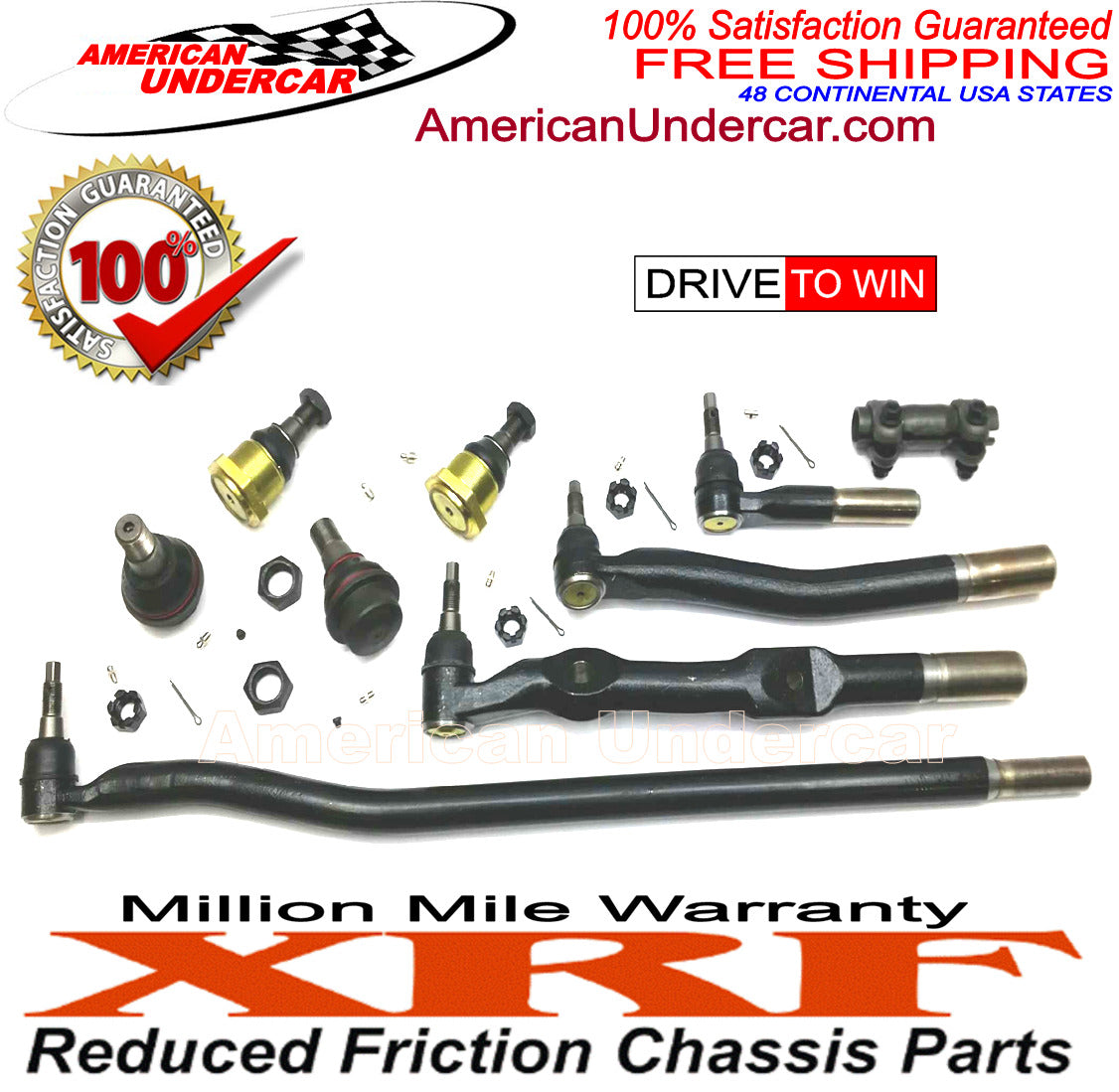 XRF Ball Joint Drag Link Tie Rod Sleeve Steering Kit for 2008-2012 Dodge Ram 4500, 5500 2WD, 4x4