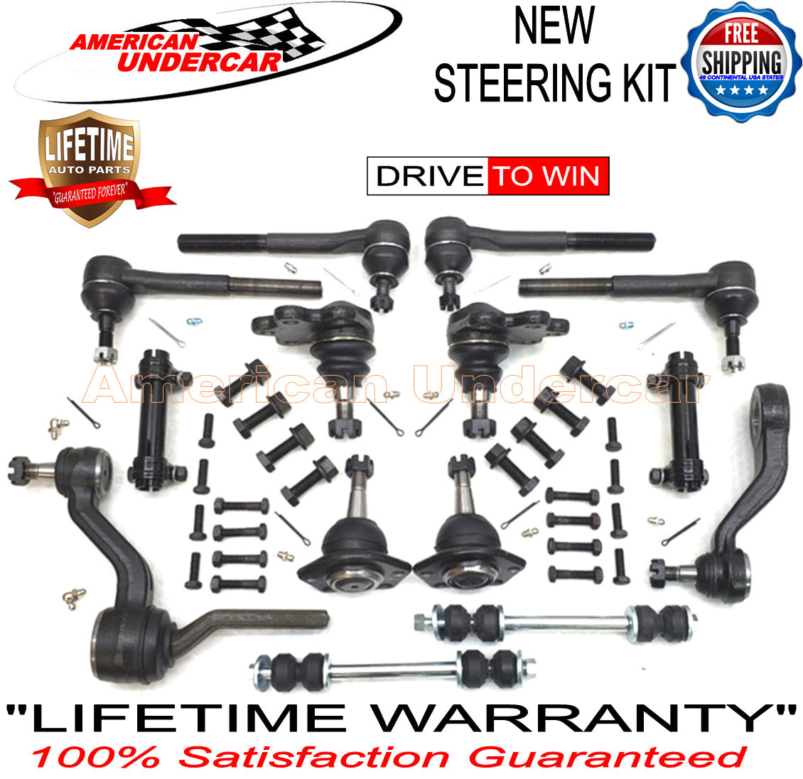 Lifetime Ball Joint Tie Rod Kit for 1988-1992 Chevrolet, GMC K2500, K3500, 8600lb GVW