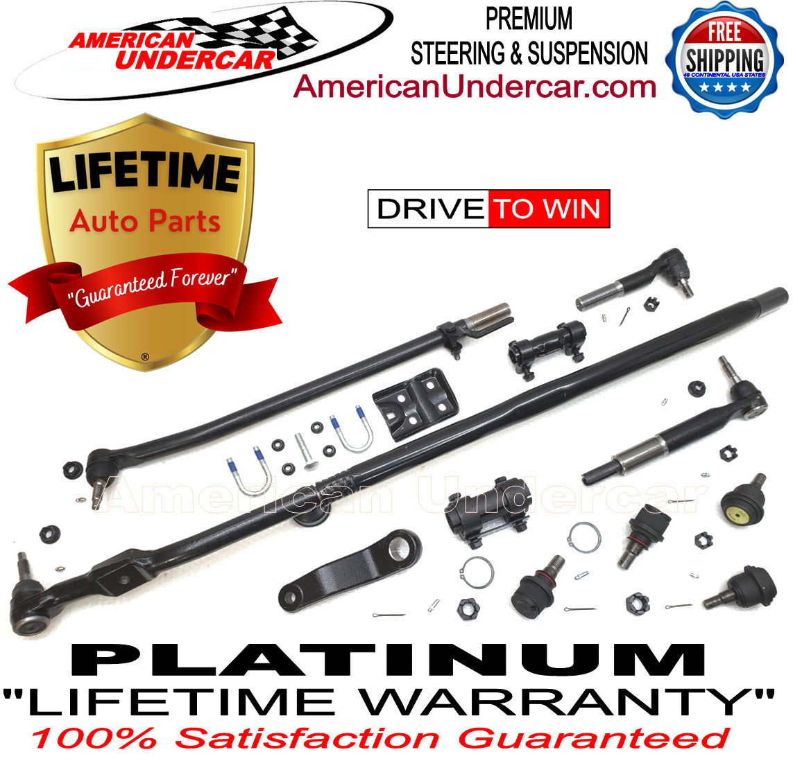 Lifetime New T Design Upgrade Steering Kit for 2009-2013 Dodge Ram 2500, 3500 4x4