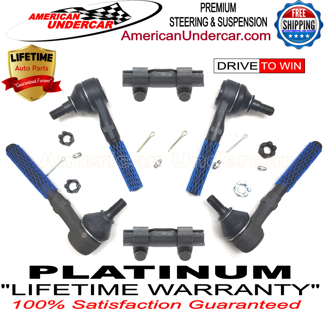 Lifetime Inner & Outer Tie Rod Sleeve Kit for 2000-2002 Dodge Ram 2500, 3500 2WD