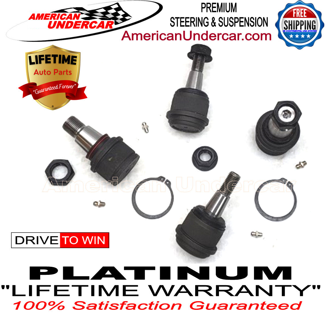 Lifetime Upper and Lower Ball Joint Kit for 2014-2022 Dodge Ram 2500, 3500 4x4