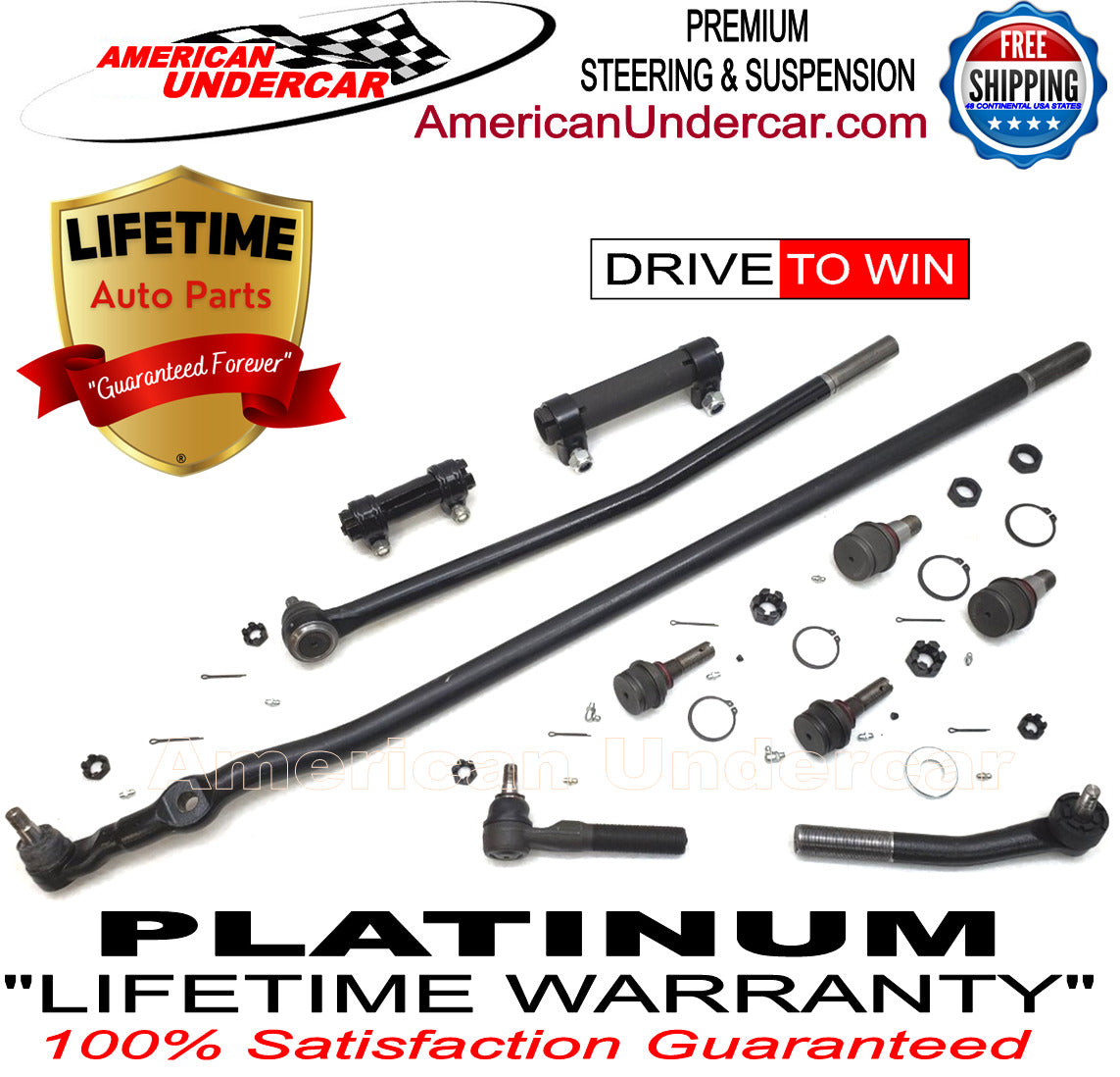 Lifetime Ball Joint Tie Rod Kit for 1998-1999 Dodge Ram 2500, 3500 4x4