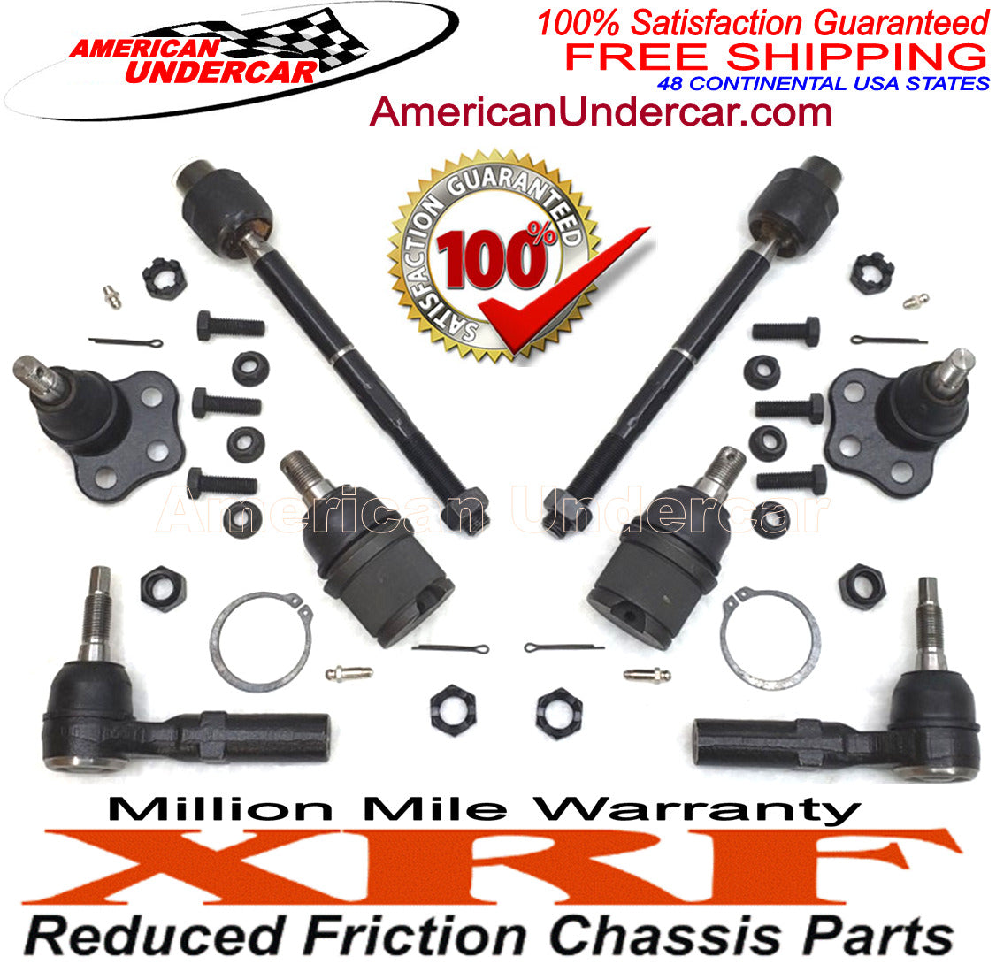 XRF Ball Joint and Tie Rod End Steering Kit for 2000-2004 Dodge Dakota, Durango 4x4