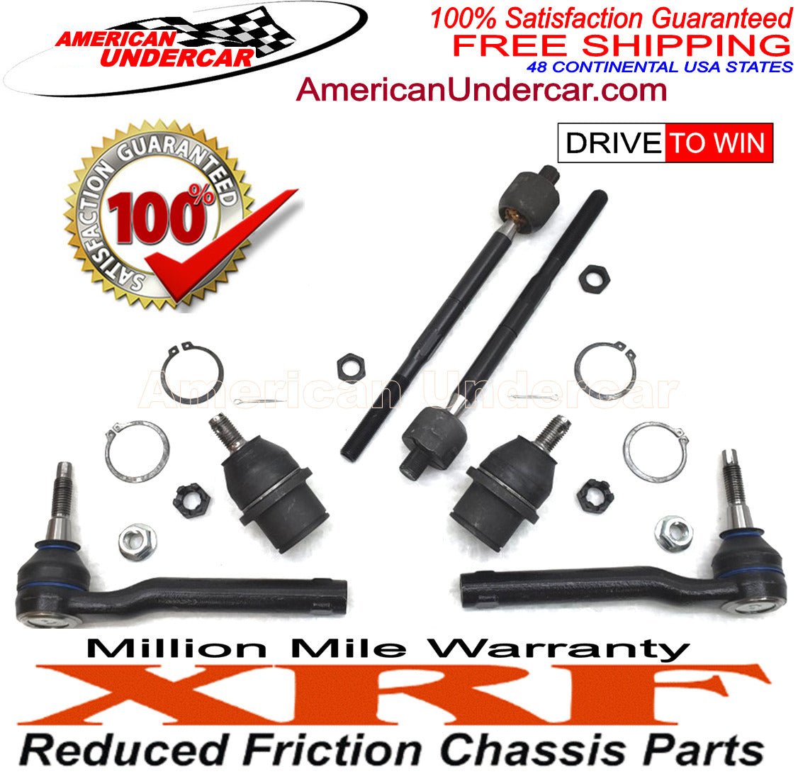 XRF Ball Joints Tie Rod Steering Kit for 2011-2014 Ford F150 SVT Raptor 6.2L V8