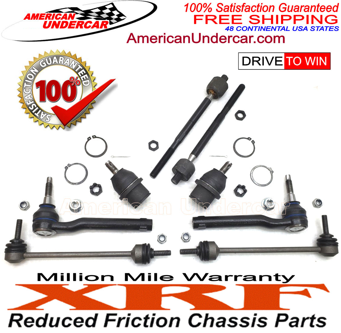 XRF Ball Joints Tie Rod Steering Kit for 2011-2014 Ford F150 SVT Raptor 6.2L V8