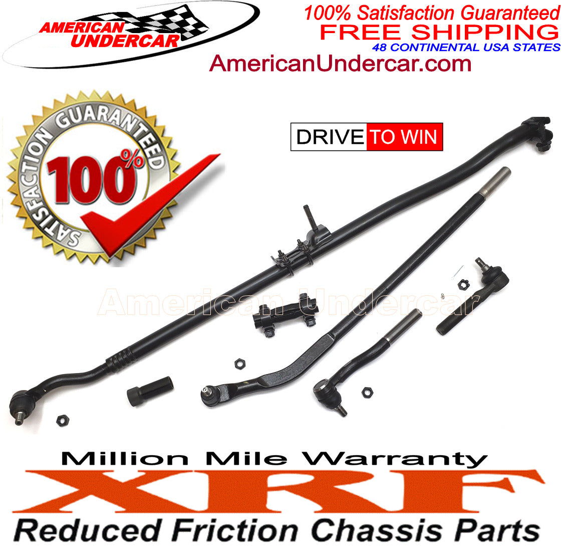 XRF Tie Rod Drag Link Adjusting Sleeve Steering Kit for 2007-2017 Jeep Wrangler