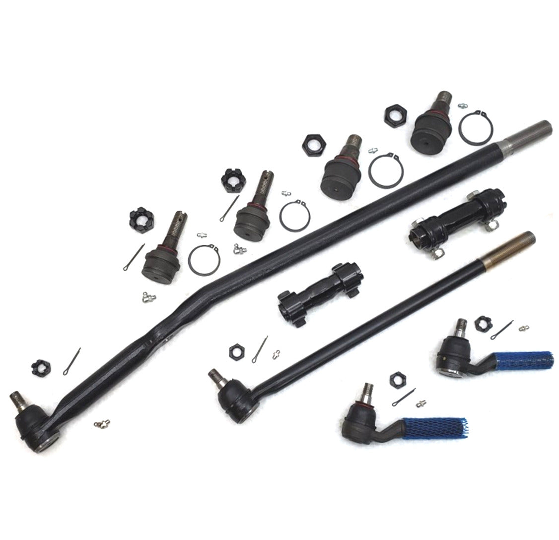 XRF Ball Joint Tie Rod Drag Link Sleeve Steering Kit for 1995-1996 Ford F250 4x4, Twin I-Beam, 4600lb Axle