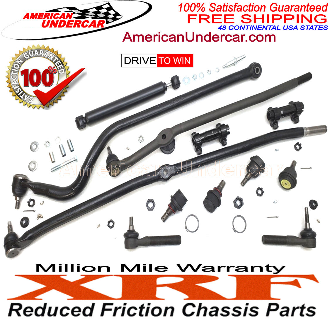 XRF Ball Joint Drag Link Tie Rod Track Bar Kit for 2000-2002 Dodge Ram 2500, 3500 4x4