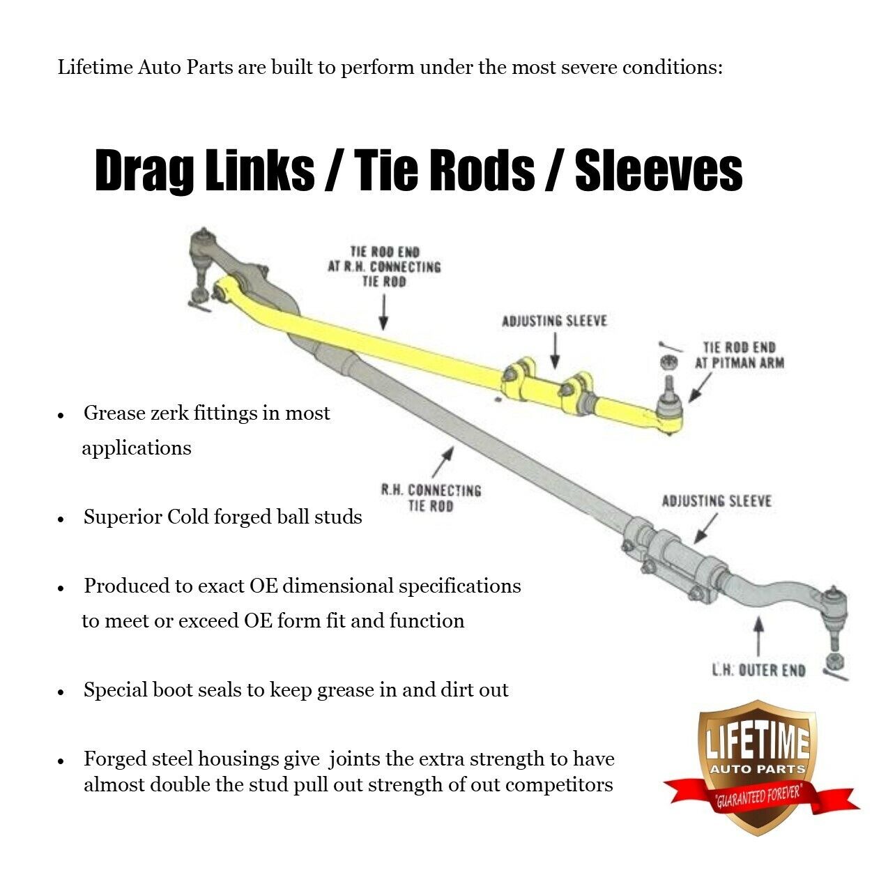 Lifetime Ball Joint Tie Rod Idler Pitman Arm Kit | 1999-2005 GMC Jimmy, Isuzu Hombre 4x4