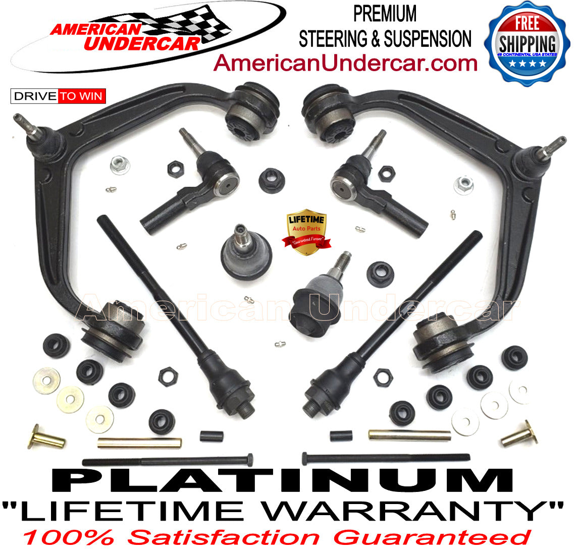 Lifetime Ball Joint Upper Control Arm Tie Rod Kit for 2011-2019 Chevrolet, GMC 2500HD, 3500HD, 2WD, 4x4