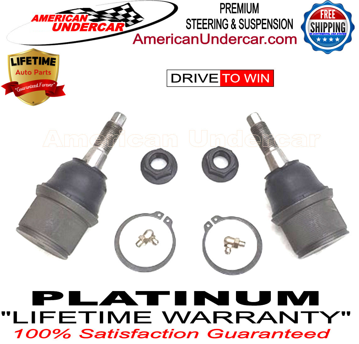 Lifetime Lower Ball Joint Suspension Kit for 2004-2009 Dodge Durango, Chrysler Aspen 2WD