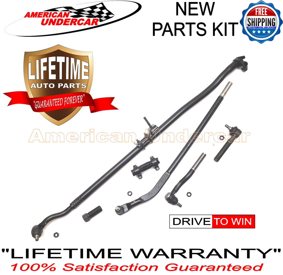 Jeep Wrangler 07-17 Drag Link Tie Rod Adjusting Sleeve Steering Kit Lifetime