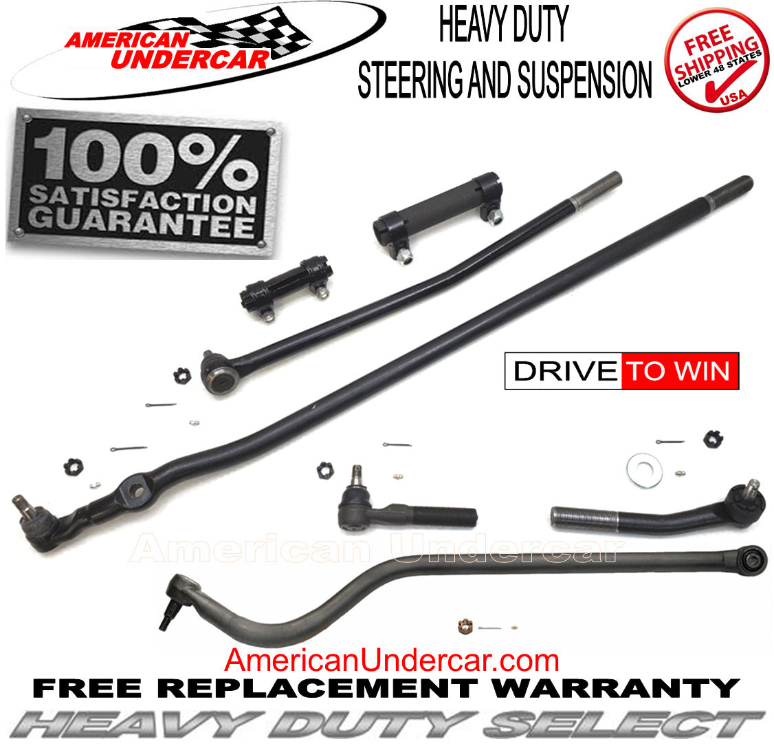 HD Drag Link Tie Rods Track Bar Steering Kit for 1998-1999 Dodge Ram 2500, 3500 4x4