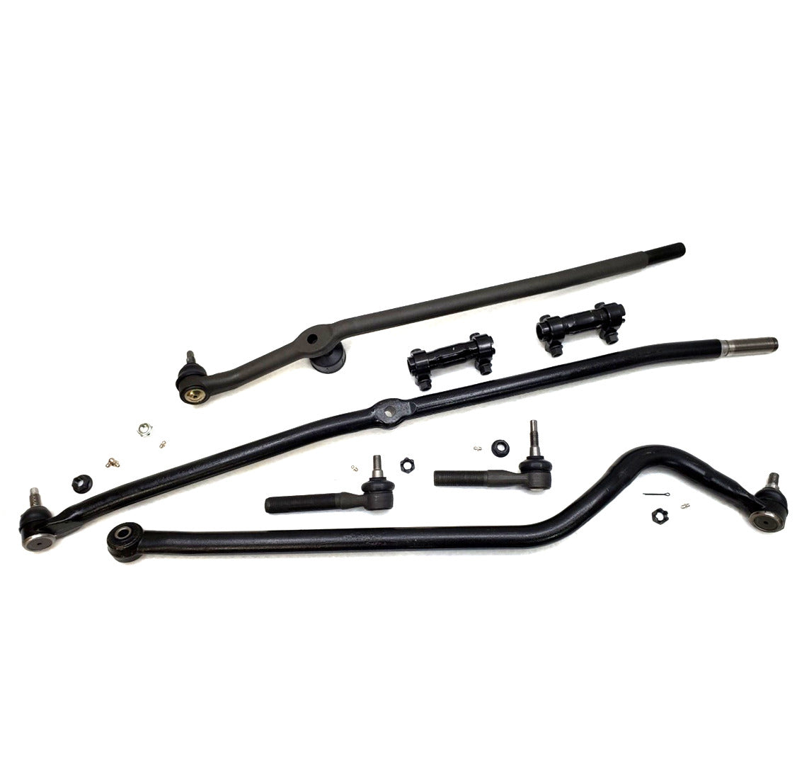 XRF Drag Link Tie Rod Track Bar Steering Kit for 2000-2002 Dodge Ram 2500, 3500 4x4