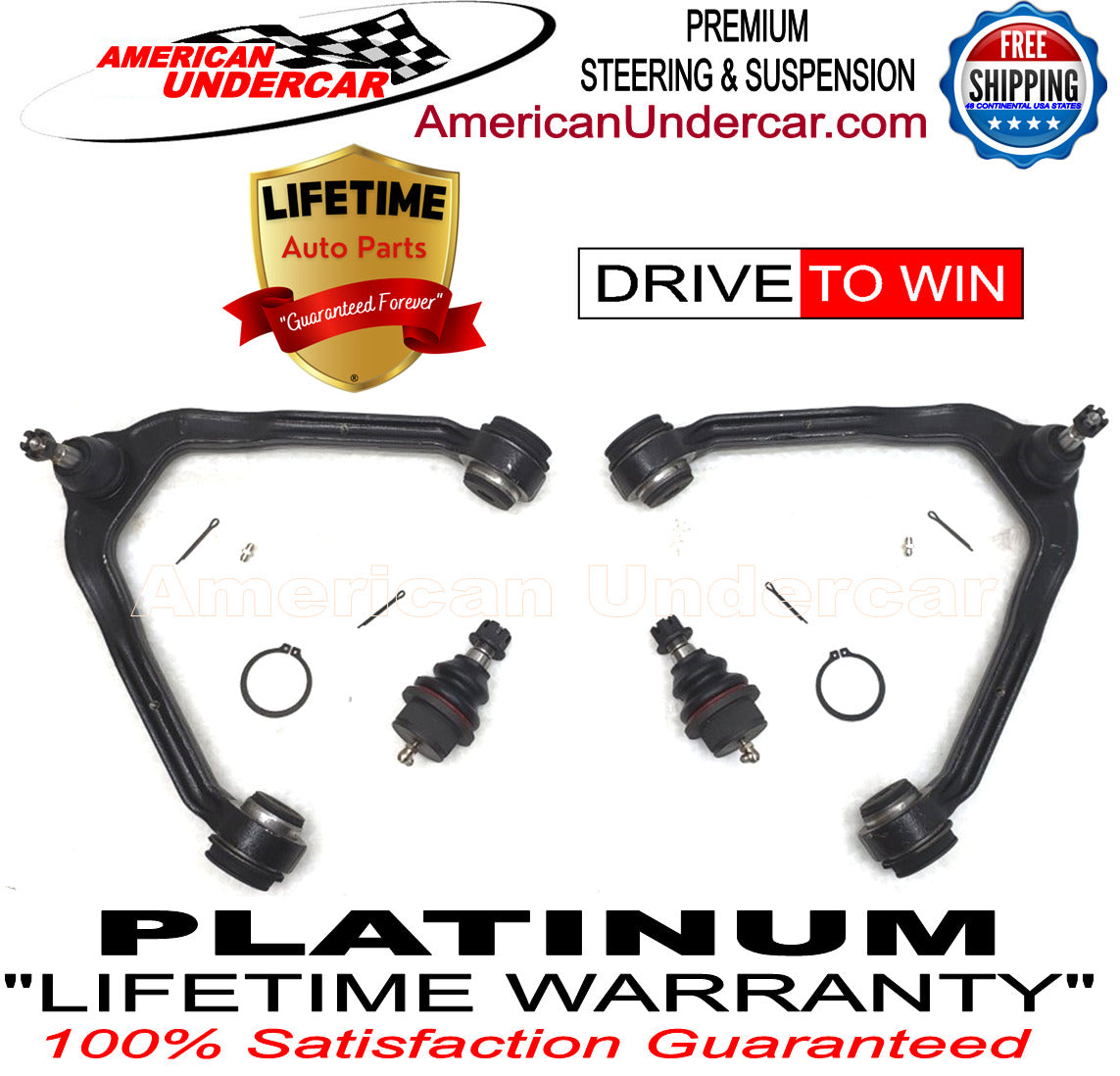 Lifetime Ball Joint Control Arm Suspension Steering Kit for 1999-2007 Chevrolet, GMC, Cadillac 2WD, 4x4