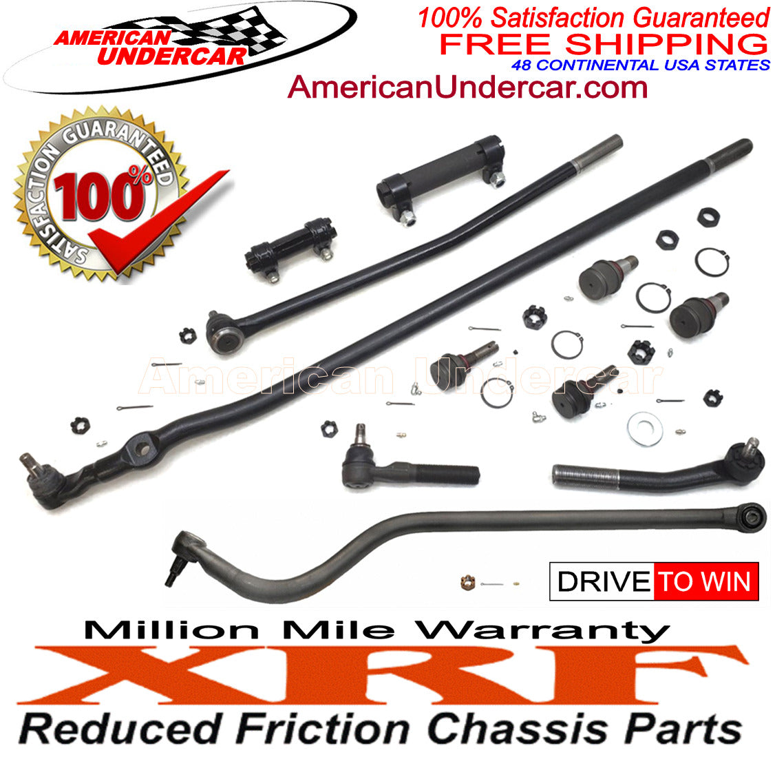 XRF Track Bar Ball Joint Tie Rod Kit for 1998-1999 Dodge Ram 2500, 3500 4x4, Dana 44
