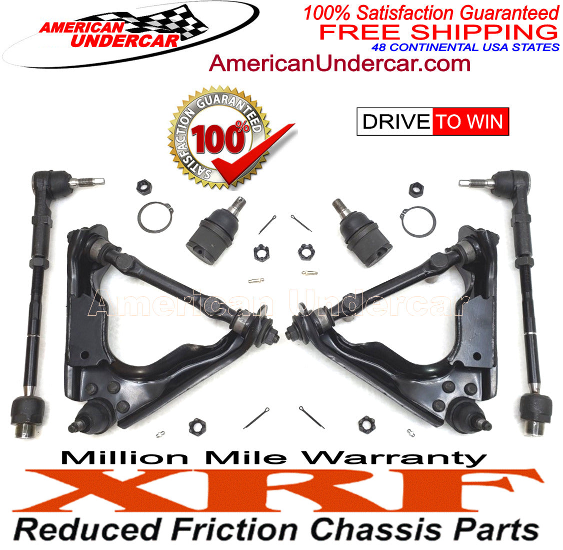XRF Control Arm Ball Joint Tie Rod End Steering Kit for 2000-2004 Dodge Dakota, Durango 4x4