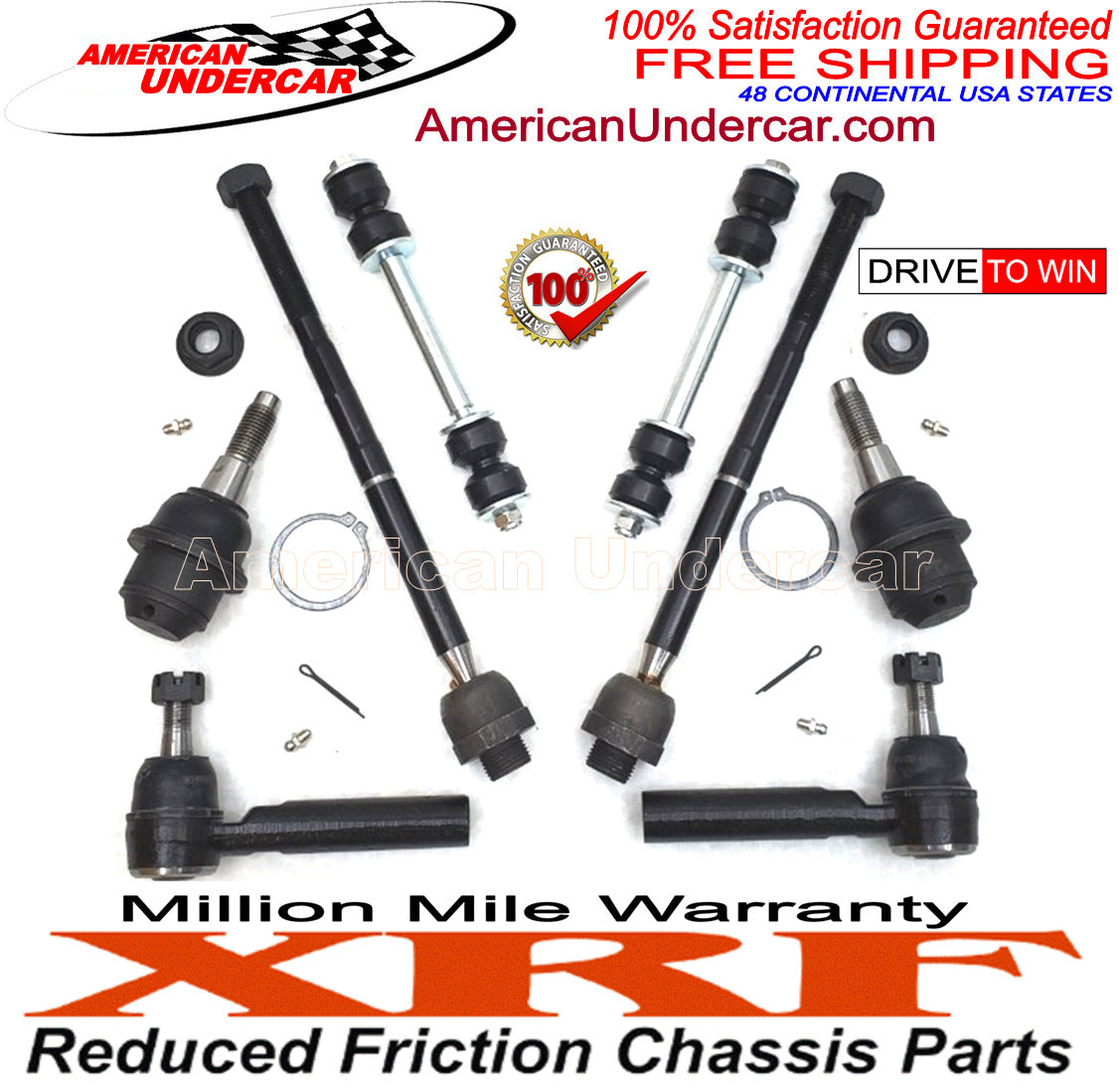 XRF Ball Joint Tie Rod Links Steering Kit for 2007-2013 Cadillac, Chevrolet, GMC, 2WD, 4x4