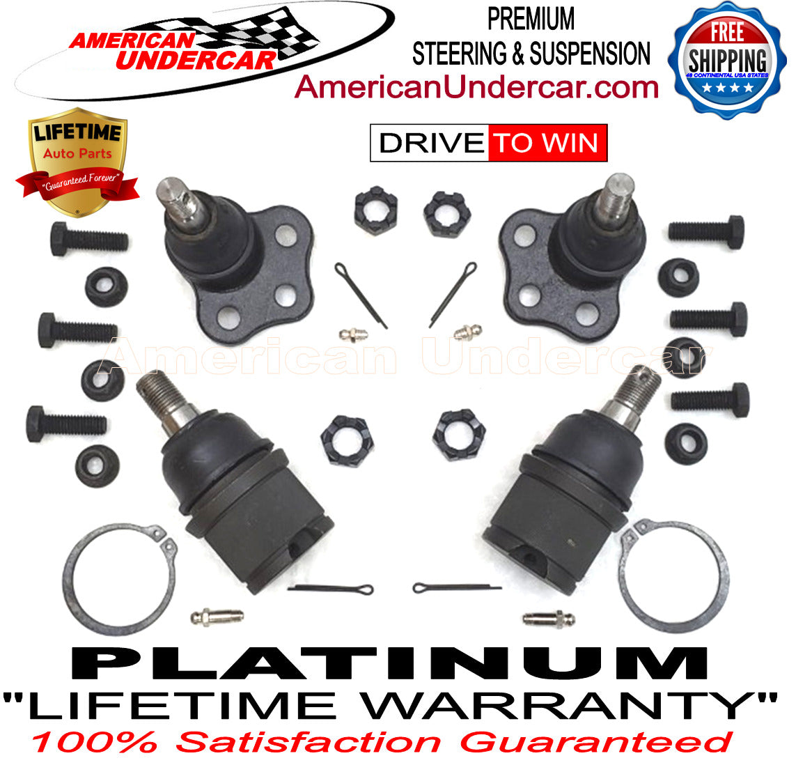 Lifetime Ball Joint Upper & Lower Suspension Kit for 2000-2004 Dodge Durango, Dakota 4x4