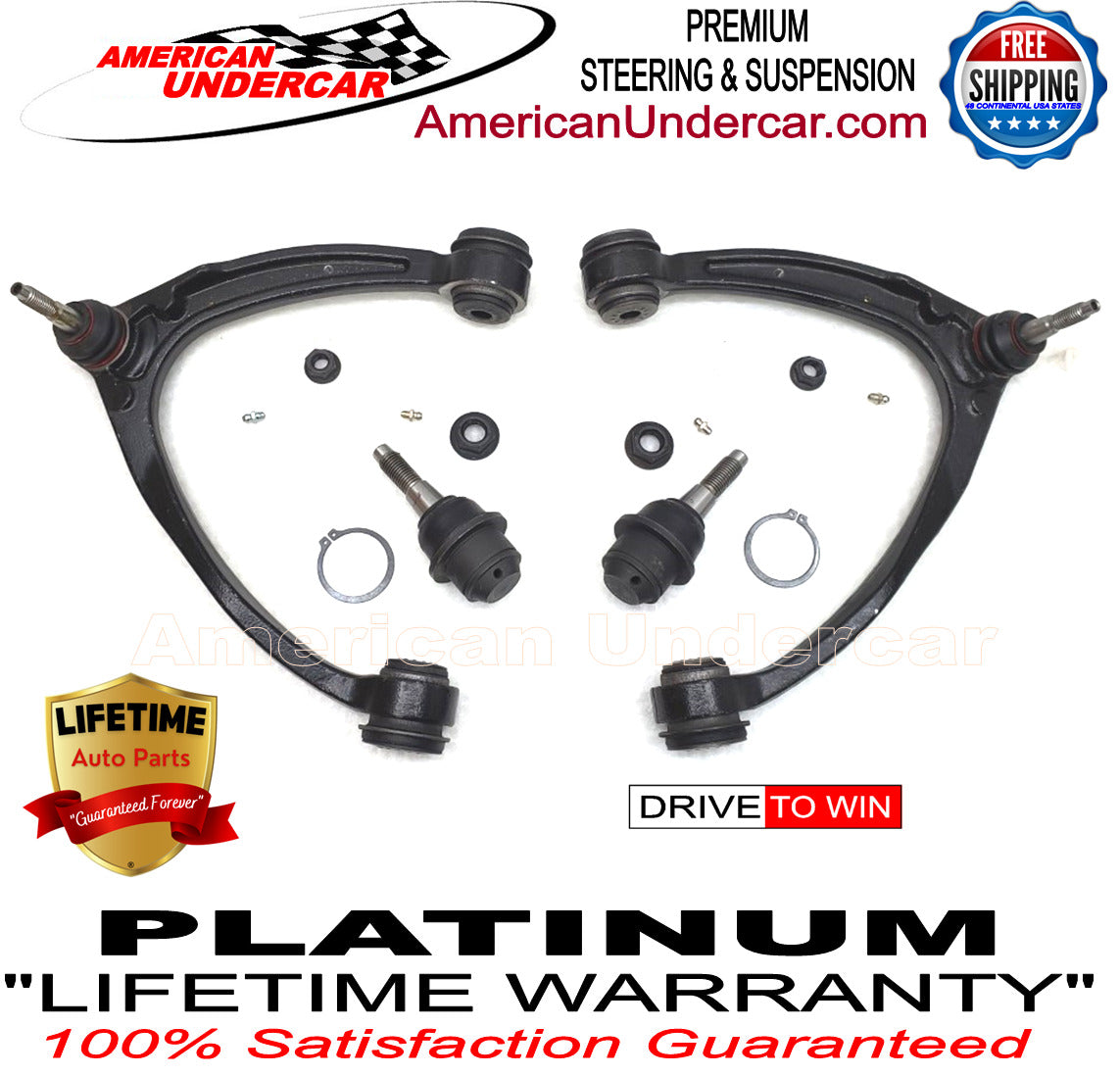 Lifetime Control Arm Ball Joint Suspension Kit for 2014-2018 Cadillac, Chevrolet, GMC, 2WD, 4x4
