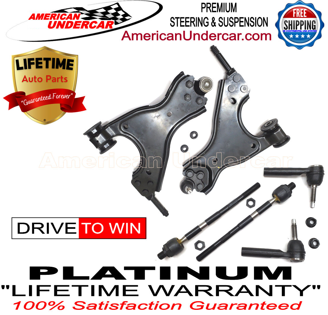 Lifetime Control Arm Ball Joint Tie Rod Kit | 2008-2017 Buick Enclave 2WD, AWD