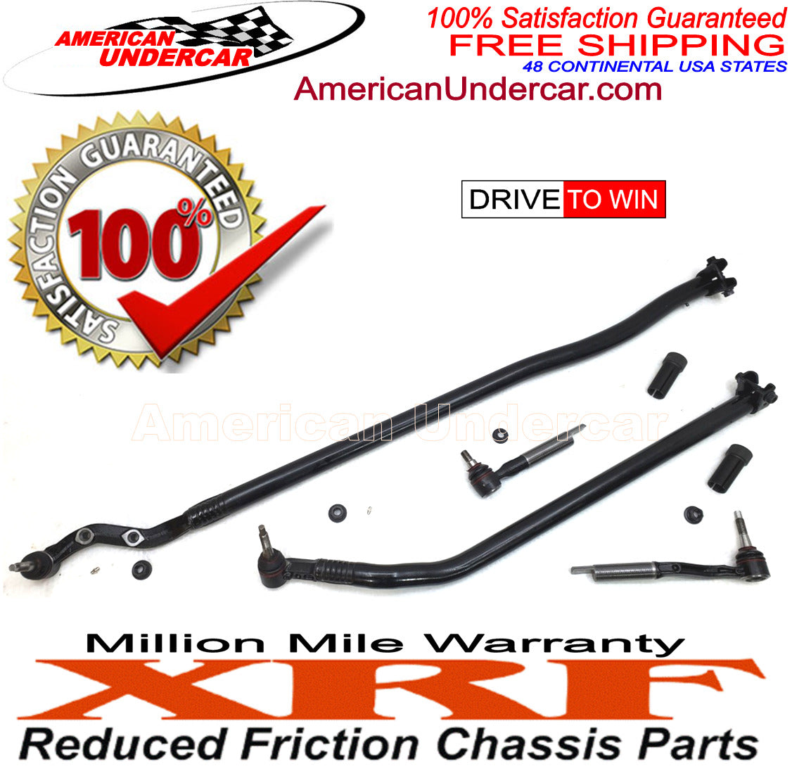 XRF Drag Link Tie Rod Sleeve Steering Kit for 2018-2022 Jeep Wrangler JL, Gladiator JT, 2WD, 4x4