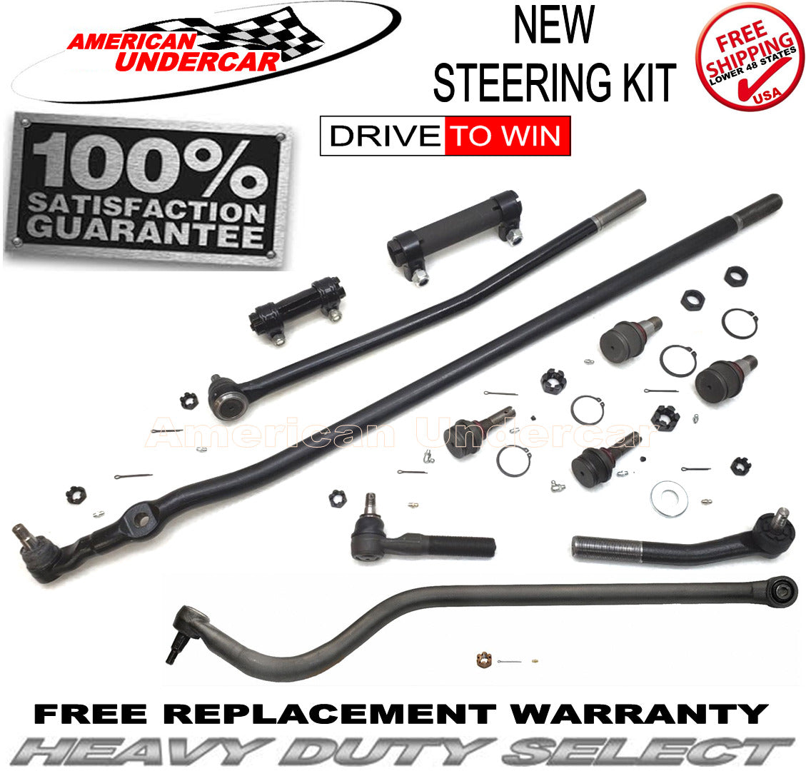 HD Ball Joints Tie Rods Track Bar Kit for 1998-1999 Dodge Ram 2500, 3500, 3850lb Dana 60 4x4