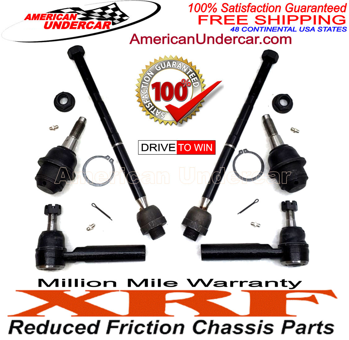 Cadillac Chevrolet GMC 14 - 18 XRF Lower Ball Joints & Tie Rod Ends Steering Kit