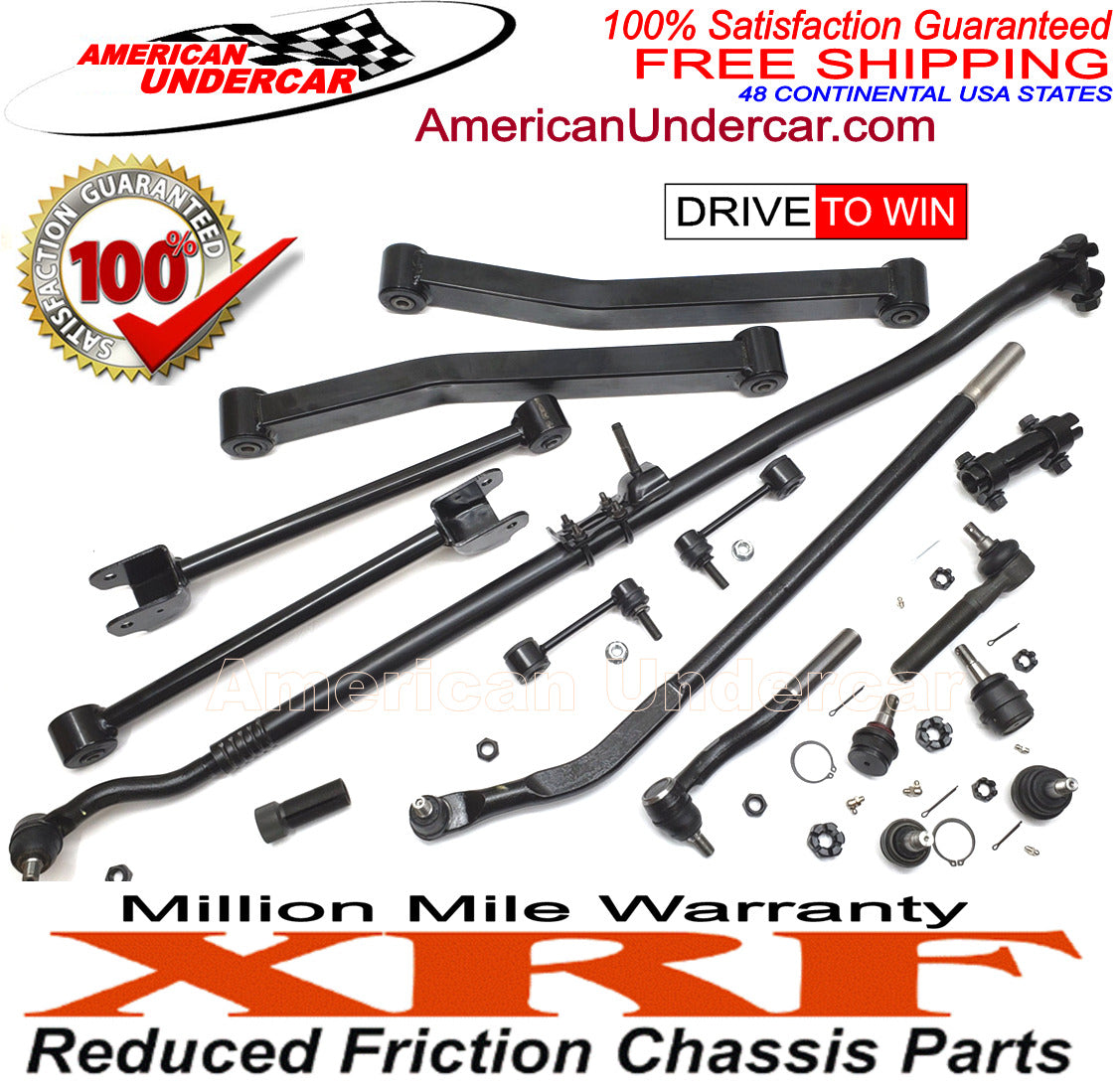 XRF Ball Joint Drag Link Tie Rod Control Arm Steering Kit Jeep Wrangler 07 - 17