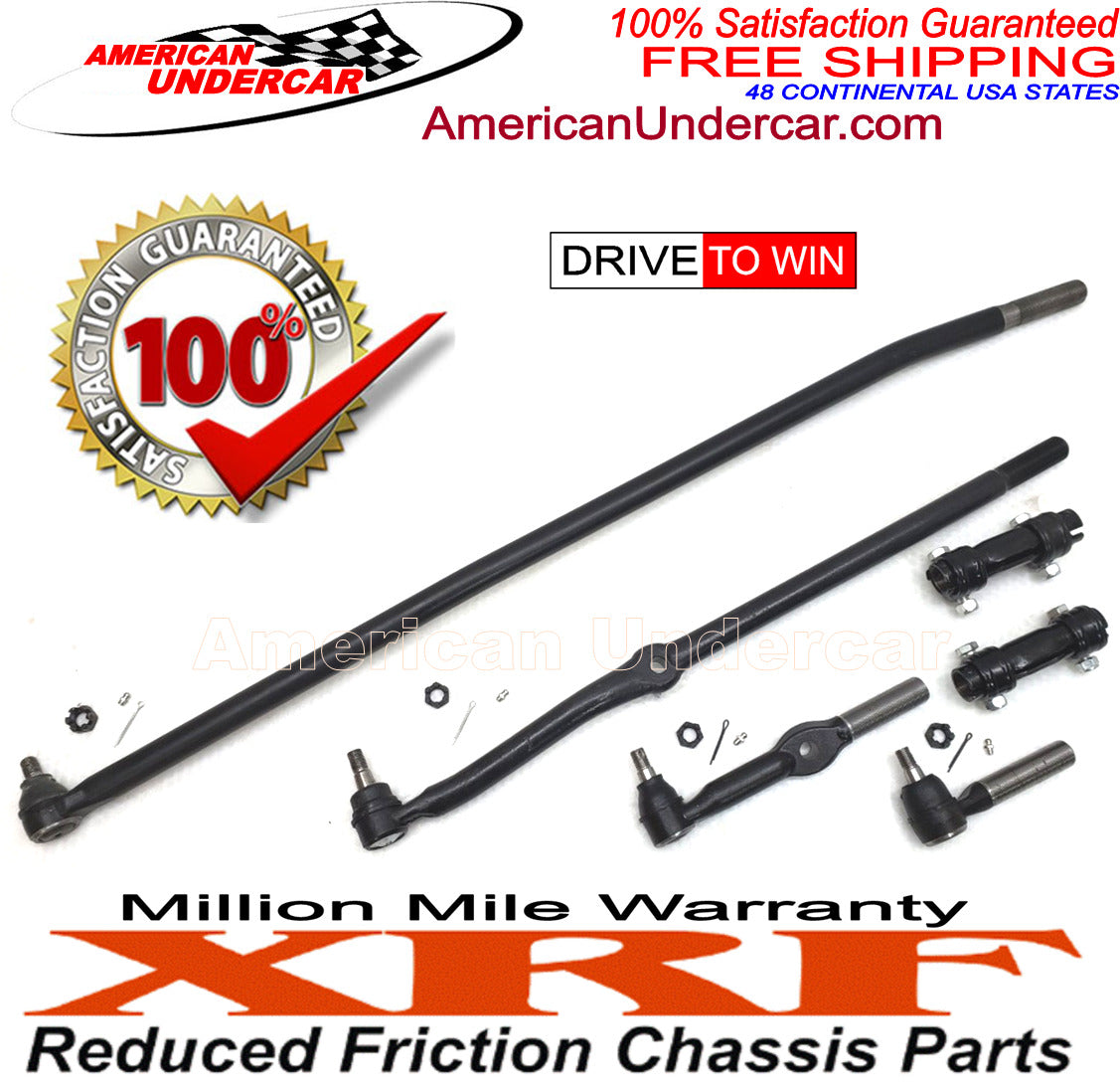 XRF Tie Rod Drag Link Sleeves Steering Kit for 1994-1997 Dodge Ram 2500, 3500 4x4