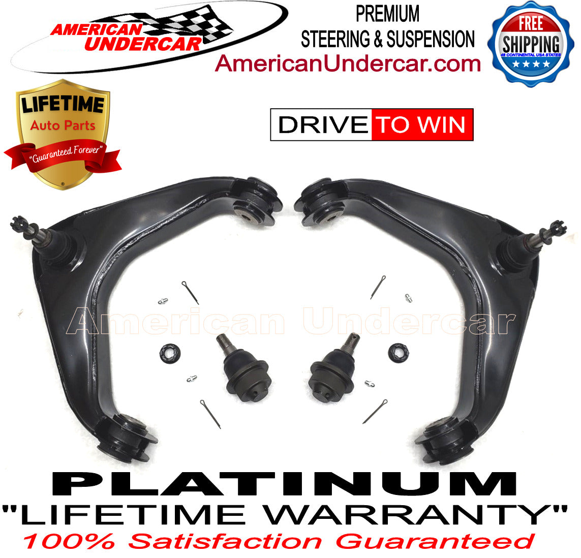 Lifetime Chevy GMC 2500HD 3500HD 01-10 Ball Joints Control Arms and Bushings Kit