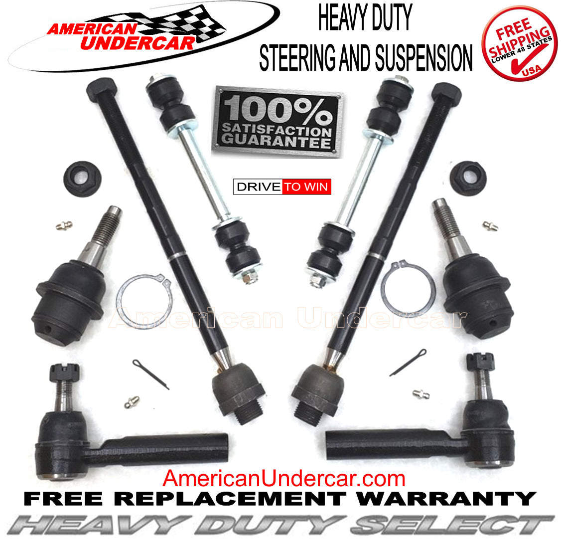 HD Ball Joint Tie Rod Links Steering Kit for 2007-2013 Cadillac, Chevrolet, GMC 2WD, 4x4