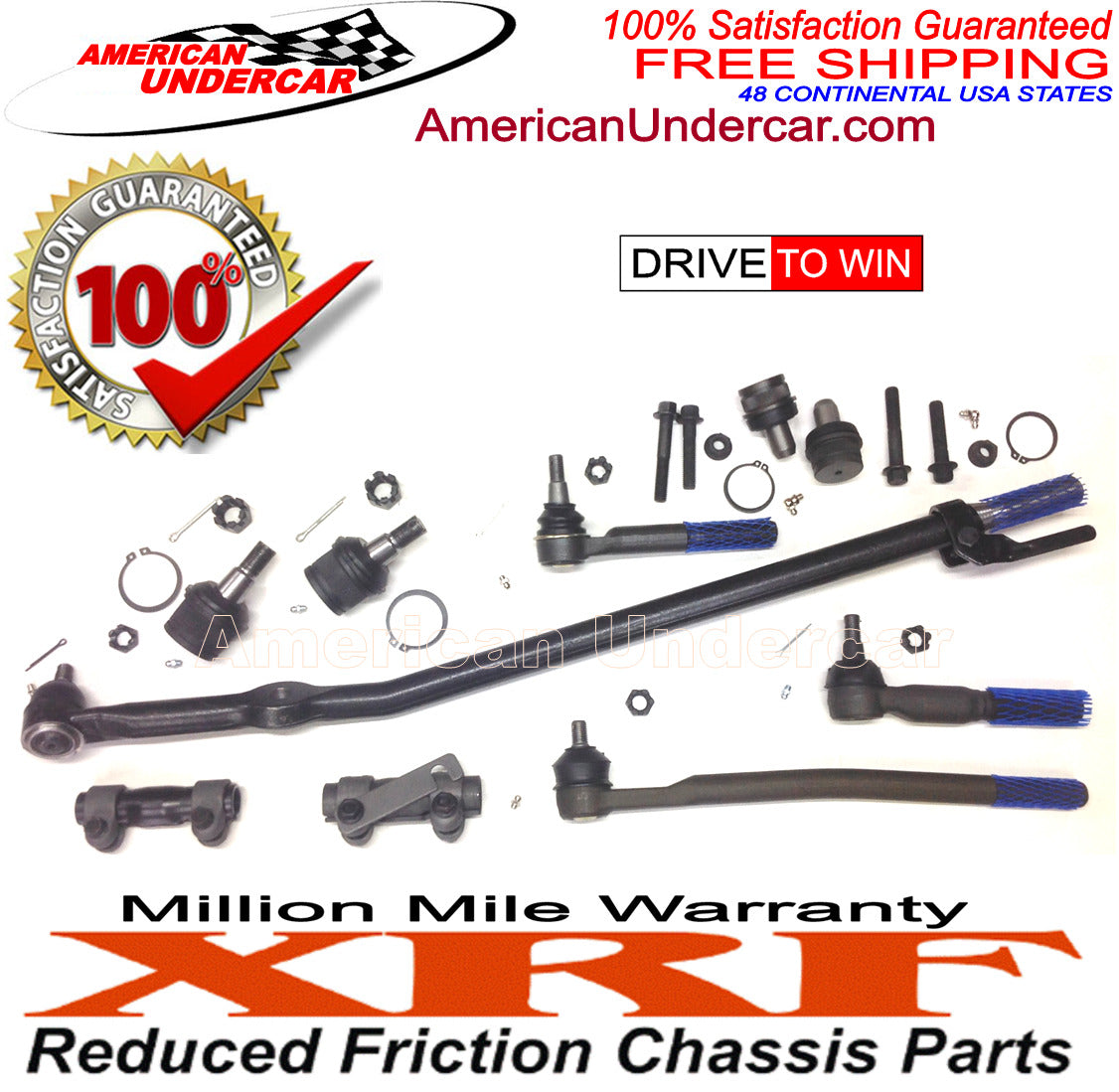 XRF Drag Link Tie Rod Ball Joint Kit for 1999-2004 Ford F250, F350 Super Duty 2WD