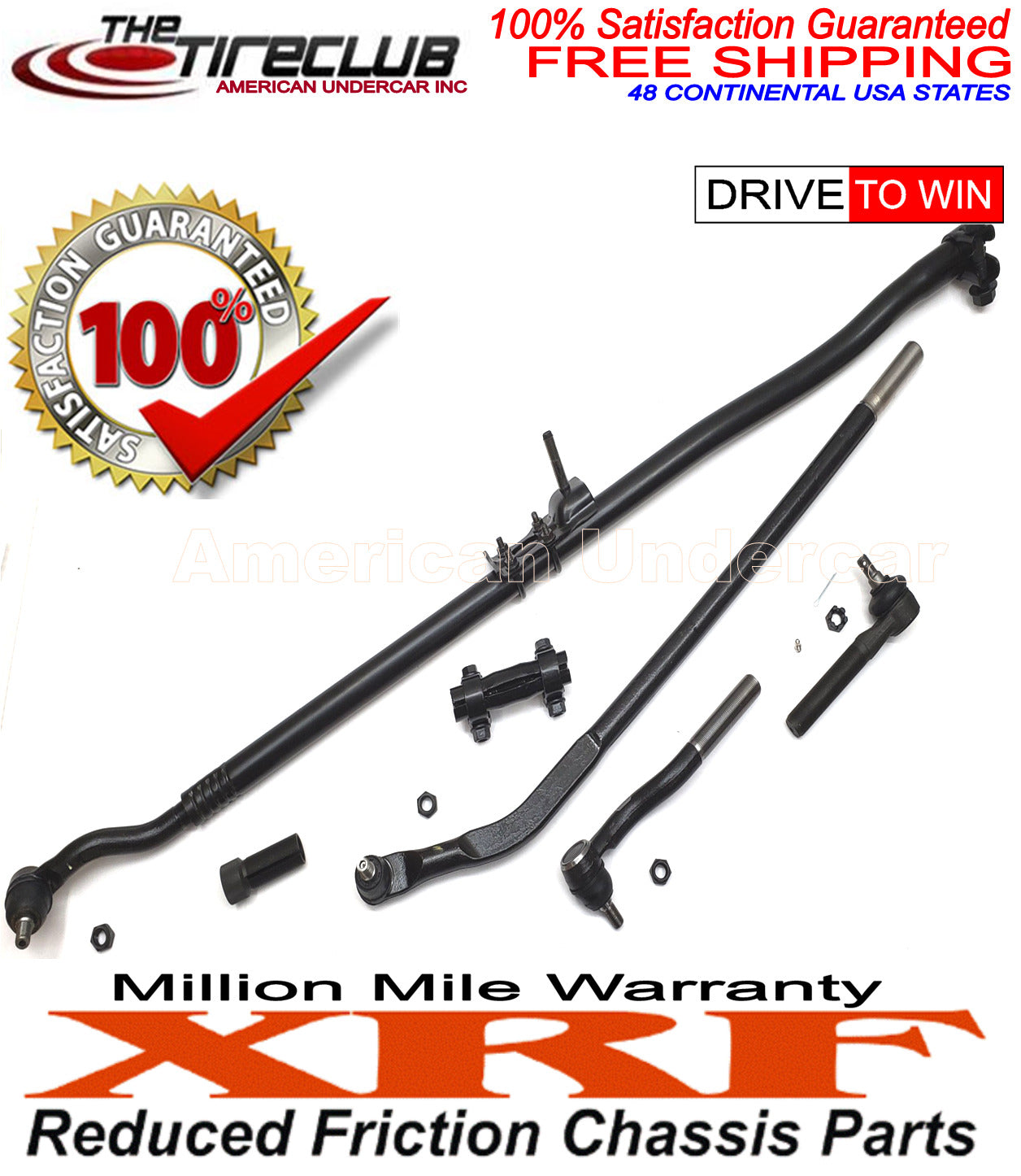 XRF Drag Link Tie Rod Adjusting Sleeve Steering Kit for 2007-2018 Jeep Wrangler