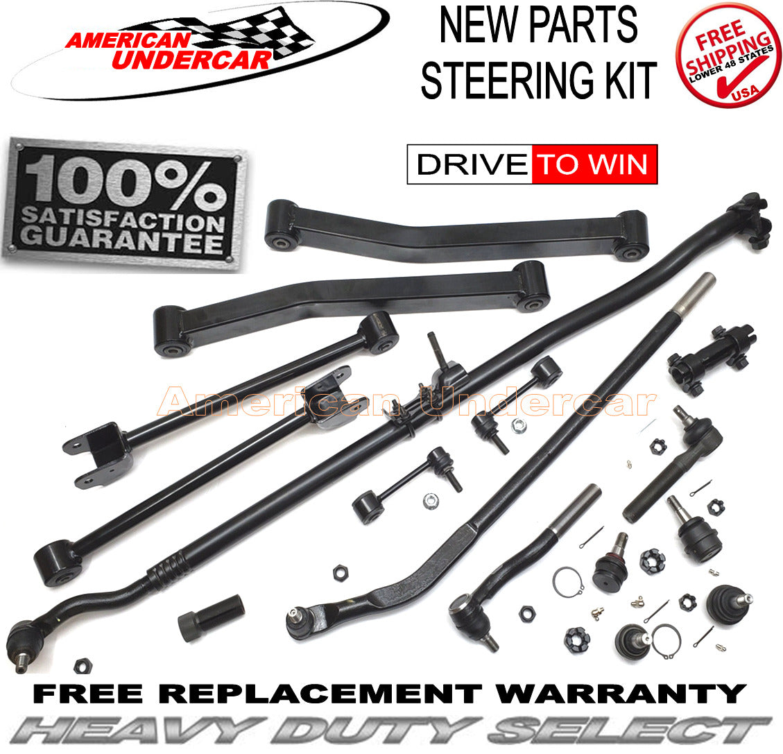 HD Ball Joint Drag Link Tie Rod Control Arm Steering Kit Jeep Wrangler 07 - 17