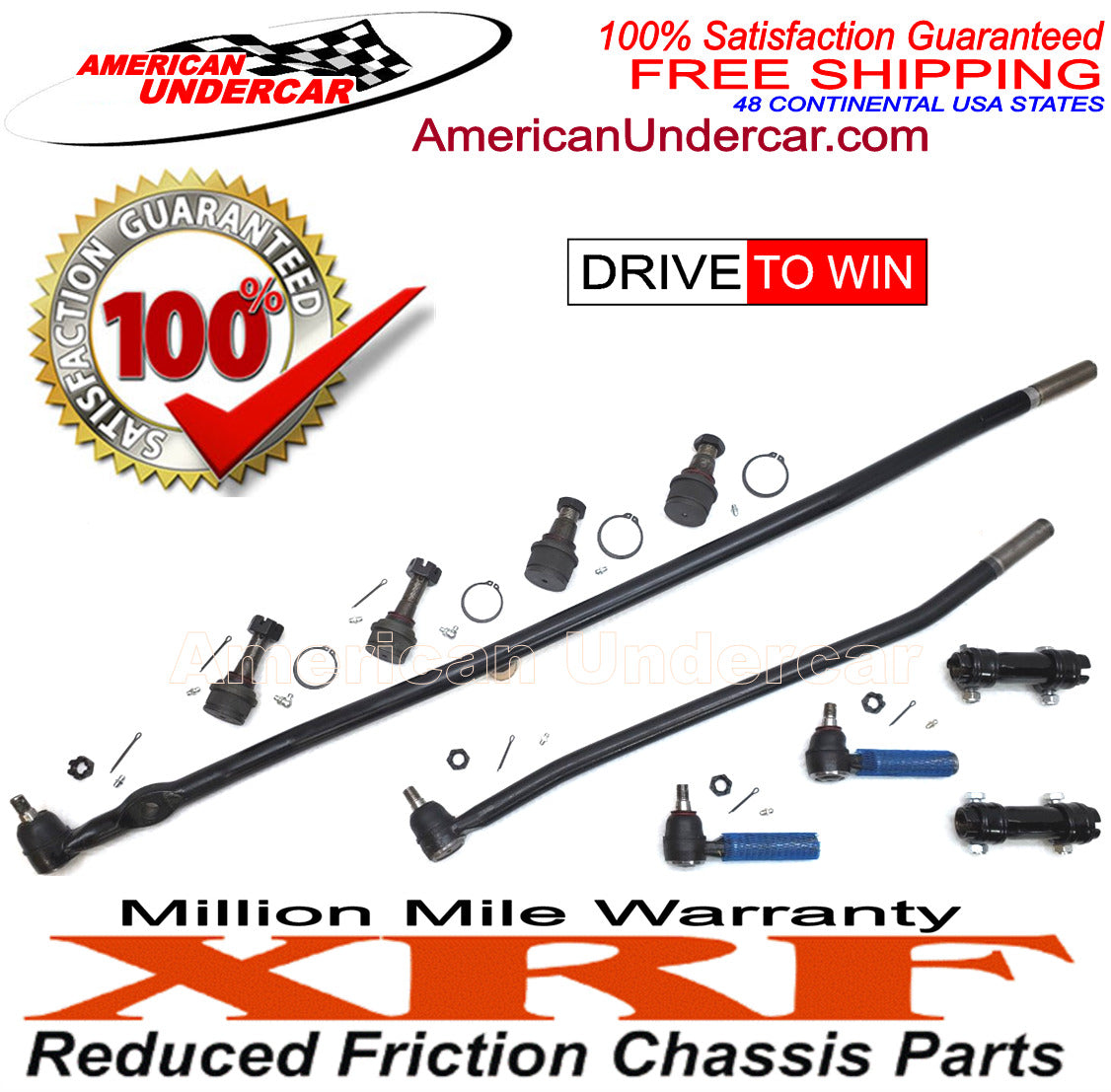 XRF Ball Joint Tie Rod Drag Link Sleeve Steering Kit for 1992-1997 Ford F350 4x4